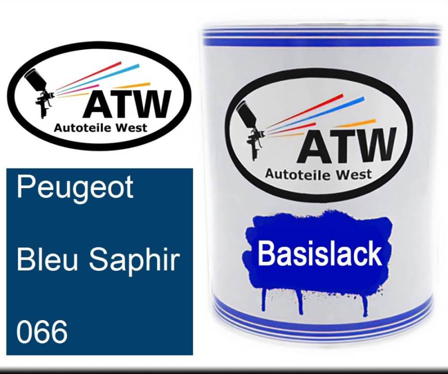 Peugeot, Bleu Saphir, 066: 1L Lackdose, von ATW Autoteile West.